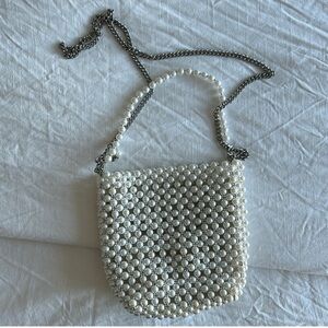 Zara - White Pearl Clutch